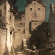 Carl Spitzweg | Fontænegæsten - 1860 | Indrammet kunsttryk | Romantik | formida