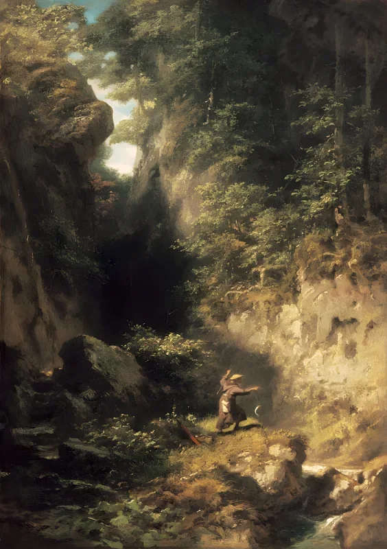 Carl Spitzweg | Ørredfiskeren - 1875 | Indrammet kunsttryk | Romantik | formida