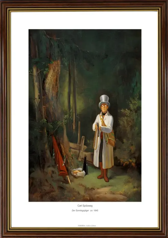 Carl Spitzweg | Der Sonntagsjäger - 1845 | Gallery Edition | Gerahmter Kunstdruck | Romantik