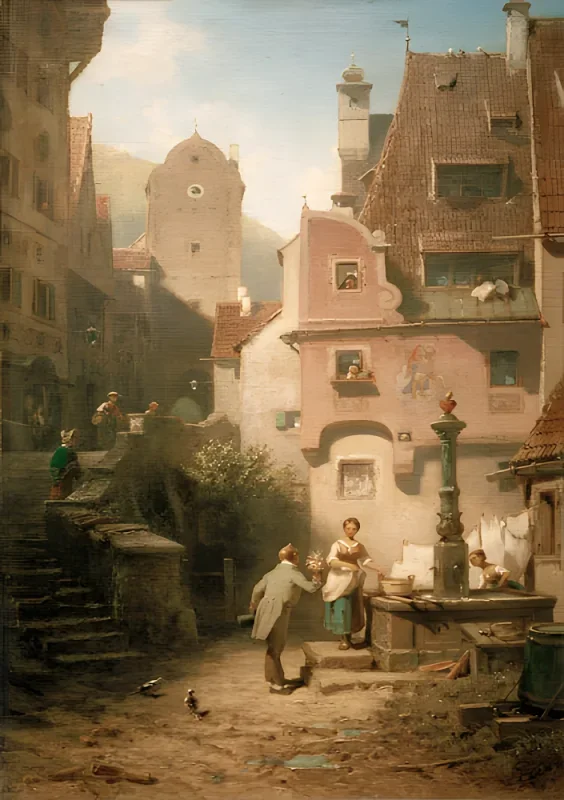 Carl Spitzweg | Evig Forslagsstiller - 1850 | Indrammet kunsttryk | Romantik | formida
