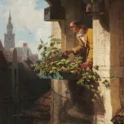 Carl Spitzweg | Blomstervindue - 1859 | Indrammet kunsttryk | Romantik | formida