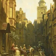 Carl Spitzweg | Snakke tiden - 1887 | Indrammet kunsttryk | Romantik | formida