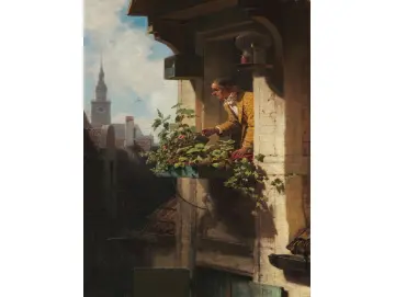 Carl Spitzweg – Die Mansarde 1849 | Giclée Kunstdruck gerahmt