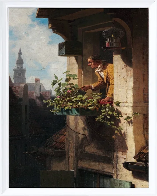 Carl Spitzweg – Die Mansarde 1849 | Giclée Kunstdruck gerahmt