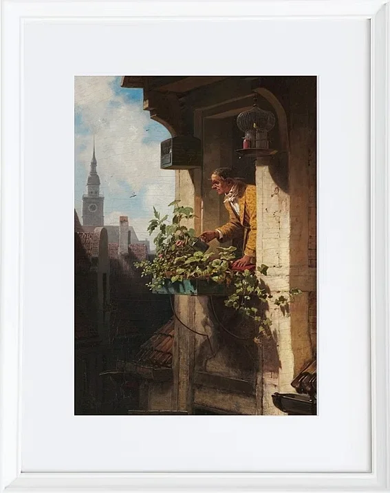 Carl Spitzweg – Die Mansarde 1849 | Giclée Kunstdruck gerahmt