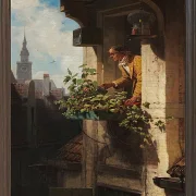 Carl Spitzweg – Die Mansarde 1849 | Giclée Kunstdruck gerahmt
