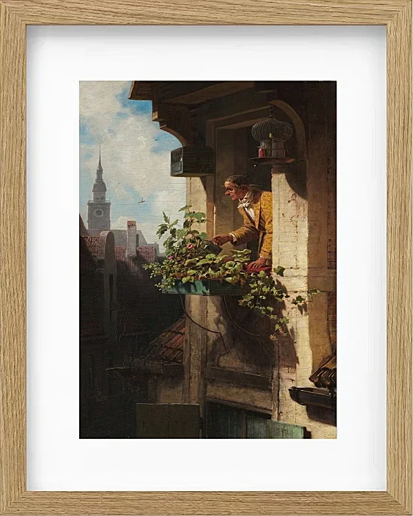 Carl Spitzweg – Die Mansarde 1849 | Giclée Kunstdruck gerahmt