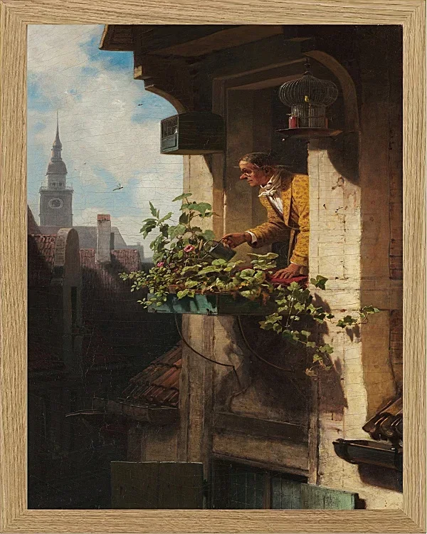 Carl Spitzweg – Die Mansarde 1849 | Giclée Kunstdruck gerahmt