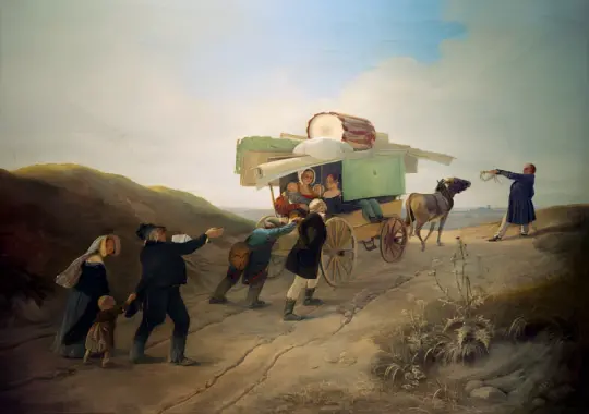 Carl Spitzweg | Rejsende komikere - 1838 | Indrammet kunsttryk | Romantik | formida