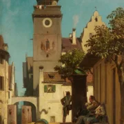 Carl Spitzweg | Die Stadtwache - 1852 | Gerahmter Kunstdruck | Romantik | formida