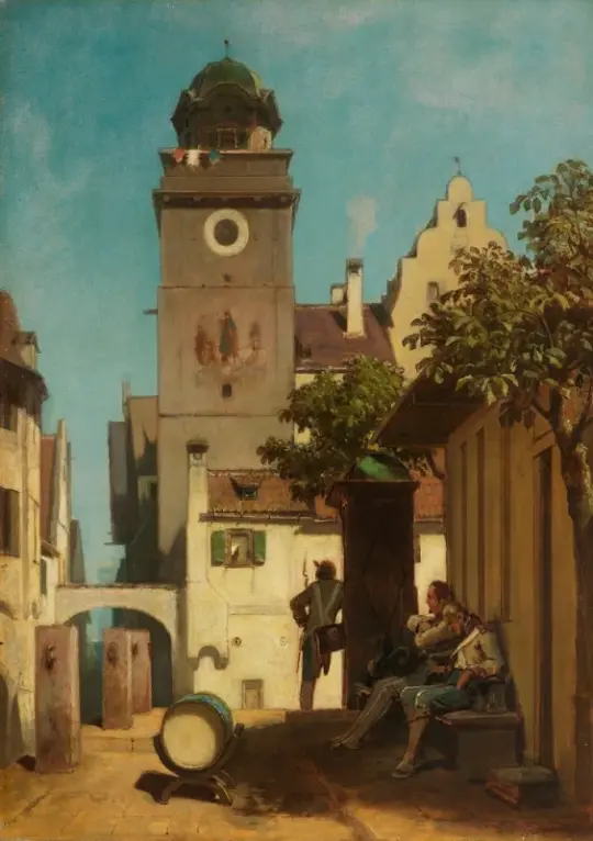 Carl Spitzweg | Byvagten - 1852 | Indrammet kunsttryk | Romantik | formida