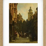 Carl Spitzweg – Die Plauderstunde 1887 | Giclée Kunstdruck gerahmt