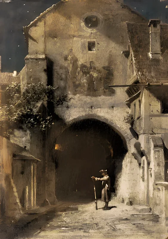 Carl Spitzweg | Vagtposten - 1875 | Indrammet kunsttryk | Romantik | formida