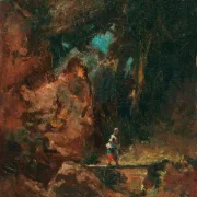 Carl Spitzweg | Mejeripigen på skovbroen - 1875 | Indrammet kunsttryk | Romantik | formida