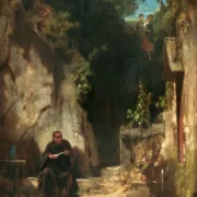 Carl Spitzweg | Eremit med pige - 1870 | Indrammet kunsttryk | Romantik | formida