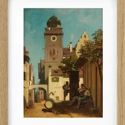 Carl Spitzweg – Die Stadtwache 1852 | Giclée Kunstdruck gerahmt