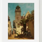 Carl Spitzweg – Die Stadtwache 1852 | Giclée Kunstdruck gerahmt
