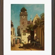 Carl Spitzweg – Die Stadtwache 1852 | Giclée Kunstdruck gerahmt