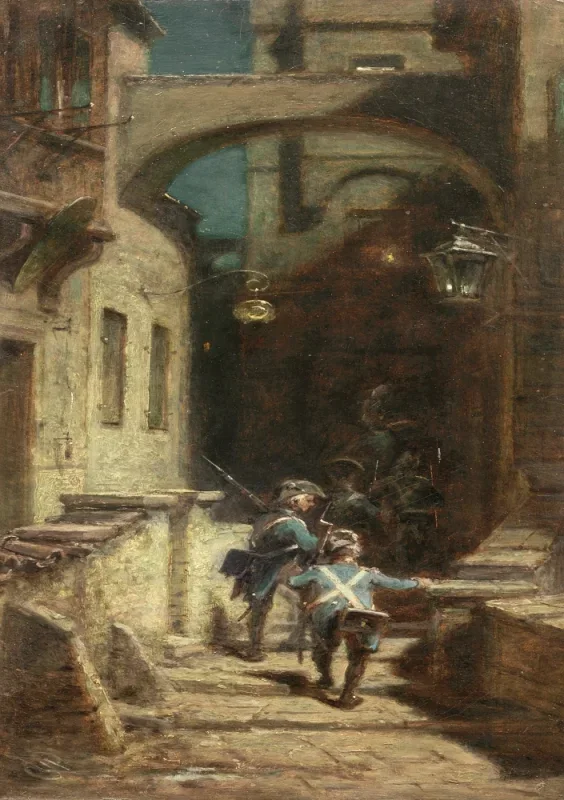 Carl Spitzweg | Vagtposten - 1880 | Indrammet kunsttryk | Romantik | formida