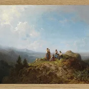 Carl Spitzweg – Dirndel auf der Alm 1852 | Giclée Kunstdruck gerahmt