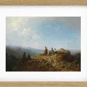 Carl Spitzweg – Dirndel auf der Alm 1852 | Giclée Kunstdruck gerahmt
