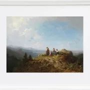 Carl Spitzweg – Dirndel auf der Alm 1852 | Giclée Kunstdruck gerahmt