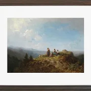 Carl Spitzweg – Dirndel auf der Alm 1852 | Giclée Kunstdruck gerahmt