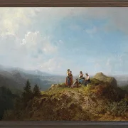 Carl Spitzweg – Dirndel auf der Alm 1852 | Giclée Kunstdruck gerahmt