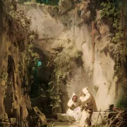 Carl Spitzweg | Stridende munke - 1860 | Indrammet kunsttryk | Romantik | formida