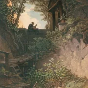 Carl Spitzweg | Gylden aften – 1867 | Indrammet kunsttryk | Romantik | formida