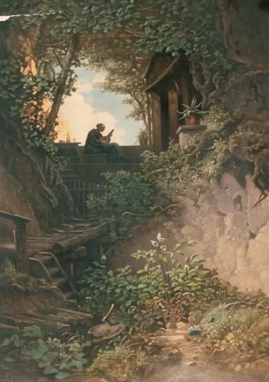 Carl Spitzweg | Gylden aften – 1867 | Indrammet kunsttryk | Romantik | formida