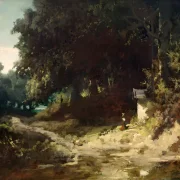 Carl Spitzweg | Pige der beder i skoven - 1870 | Indrammet kunsttryk | Romantik | formida