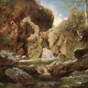 Carl Spitzweg | Klippebassin med hvidvand - 1840 | Indrammet kunsttryk | Romantik | formida