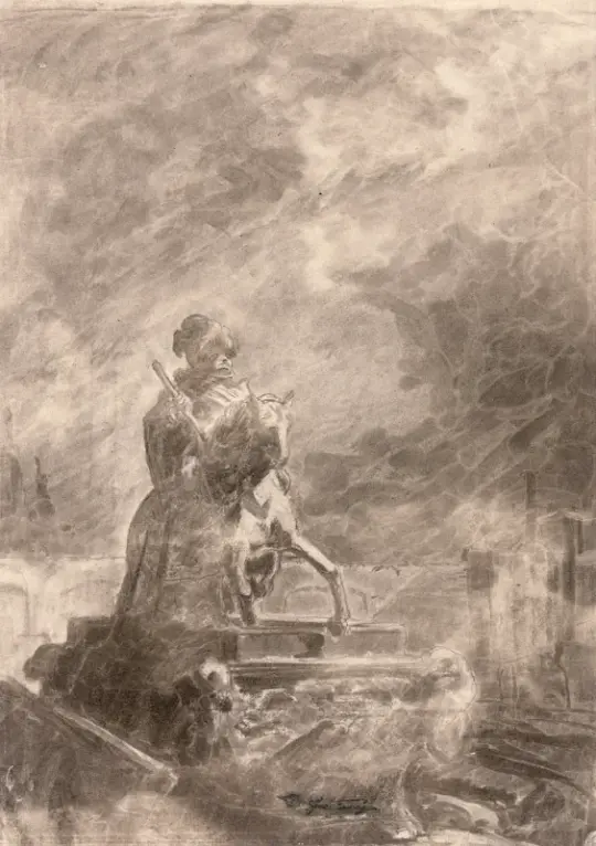 Carl Spitzweg | Ryttermonument - 1846 | Indrammet kunsttryk | Romantik | formida