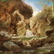 Carl Spitzweg | Klippekedel med vildt vand - 1840 | Indrammet kunsttryk | Romantik | formida