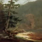 Carl Spitzweg | Klippeagtig kløft med bæk - 1835 | Indrammet kunsttryk | Romantik | formida