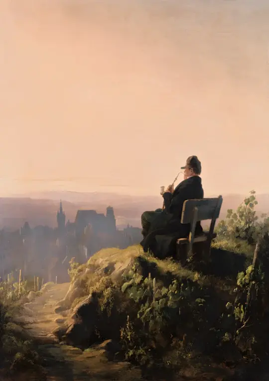 Carl Spitzweg | Friedlicher Abend - 1850 | Gerahmter Kunstdruck | Romantik | formida