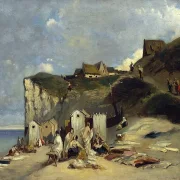 Carl Spitzweg | Frauenbad in Dieppe  - 1860 | Gerahmter Kunstdruck | Romantik | formida