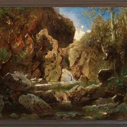 Carl Spitzweg – Felsenkessel mit Wildwasser 1840 | Giclée Kunstdruck gerahmt