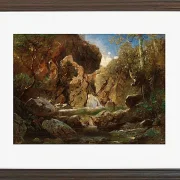 Carl Spitzweg – Felsenkessel mit Wildwasser 1840 | Giclée Kunstdruck gerahmt