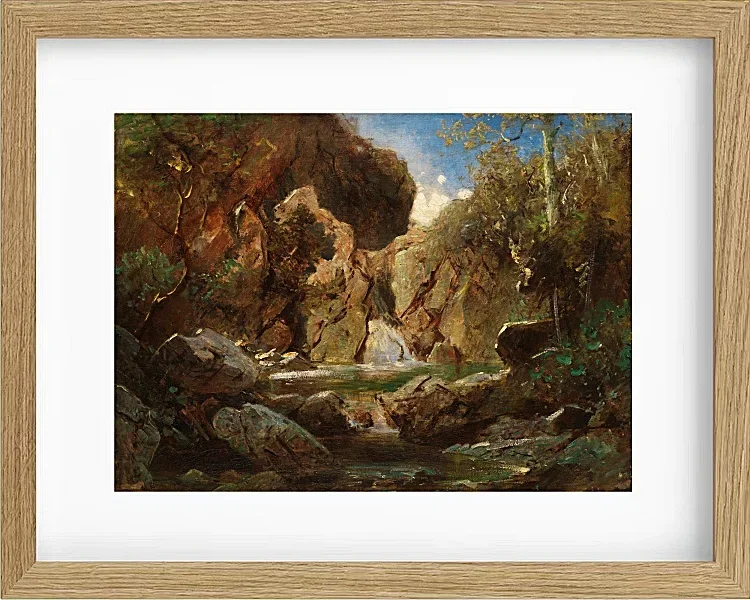 Carl Spitzweg – Felsenkessel mit Wildwasser 1840 | Giclée Kunstdruck gerahmt