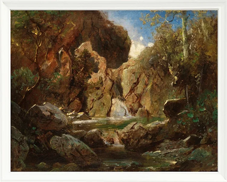 Carl Spitzweg – Felsenkessel mit Wildwasser 1840 | Giclée Kunstdruck gerahmt