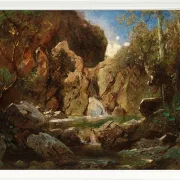 Carl Spitzweg – Felsenkessel mit Wildwasser 1840 | Giclée Kunstdruck gerahmt