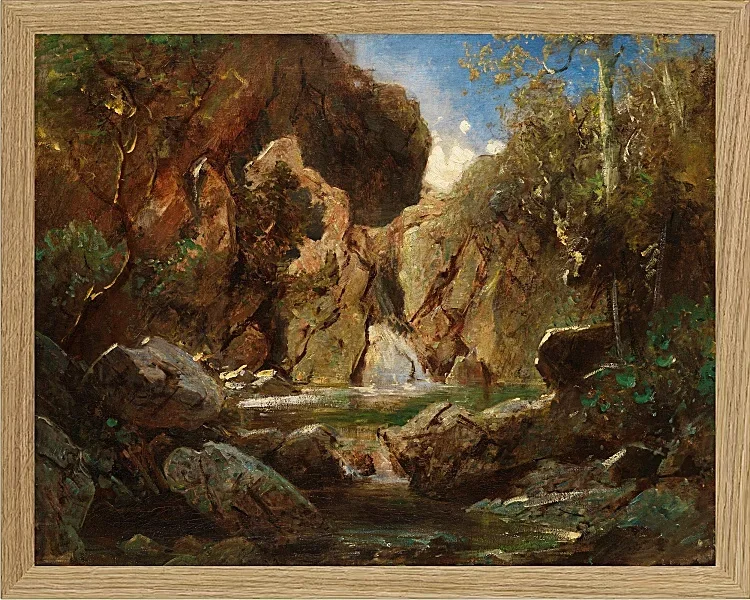Carl Spitzweg – Felsenkessel mit Wildwasser 1840 | Giclée Kunstdruck gerahmt