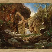 Carl Spitzweg – Felsenkessel mit Wildwasser 1840 | Giclée Kunstdruck gerahmt