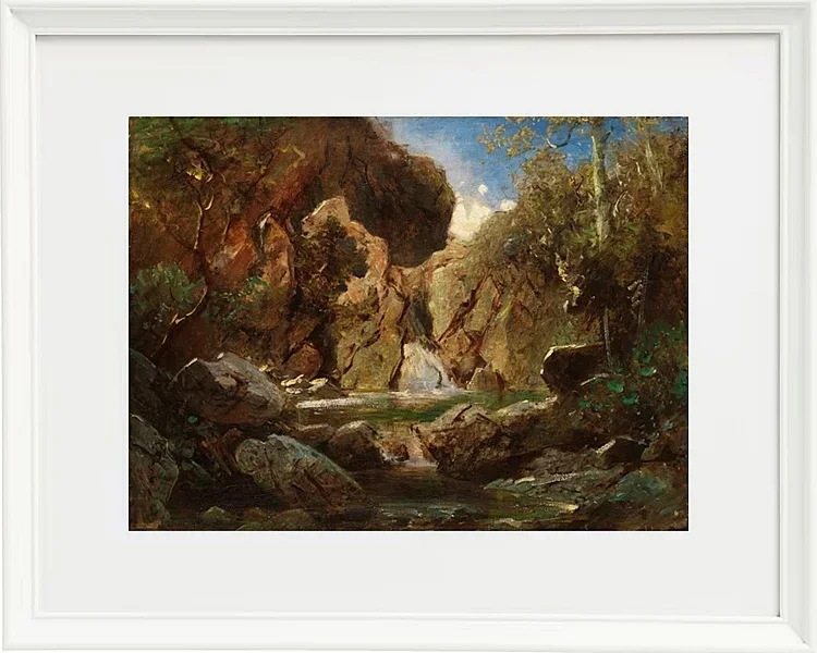 Carl Spitzweg – Felsenkessel mit Wildwasser 1840 | Giclée Kunstdruck gerahmt