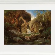Carl Spitzweg – Felsenkessel mit Wildwasser 1840 | Giclée Kunstdruck gerahmt