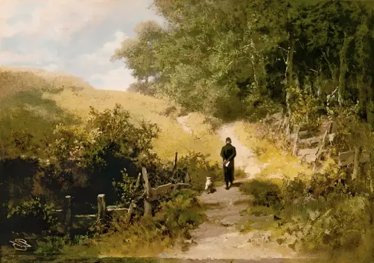 Carl Spitzweg | Lørdag eftermiddag - 1865 | Indrammet kunsttryk | Romantik | formida