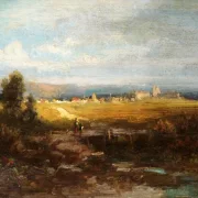 Carl Spitzweg | Fladt landskab i forbjergene - 1870 | Indrammet kunsttryk | Romantik | formida