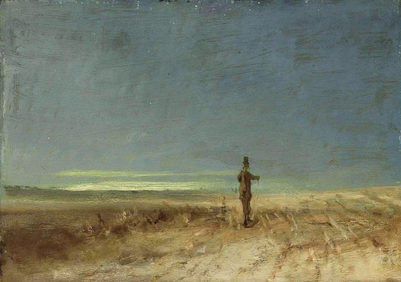 Carl Spitzweg | Landskab med fugleskræmsel - 1845 | Indrammet kunsttryk | Romantik | formida